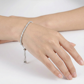 Tennis Adjustable Silver Bracelet in 925 Sterling - Zeno Jewels