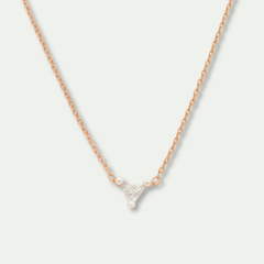 925 Silver Rose Gold Triangle Pendant Necklace with Pearls