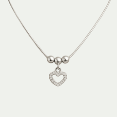 925 Silver Sparkling Heart Pendant Necklace with Chain