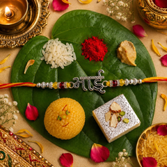 Classic Studded Rakhi in 925 Sterling Silver-Bhai