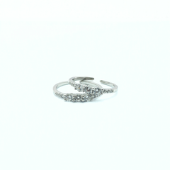 925 Silver Adjustable Zircon Toe Ring – Elegant Sparkle for Your Feet
