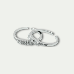 925 Silver Adjustable Zircon Toe Ring – Elegant Sparkle for Your Feet