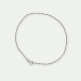 925 Silver Beaded Anklet – Minimal Ball Chain Anklet for Women