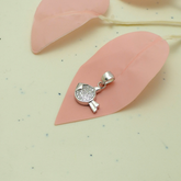 925 Silver Fish Pendant with CZ Accent