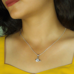 925 Silver CZ Fish Pendant Charm