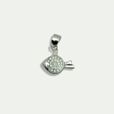 925 Silver CZ Fish Pendant Charm