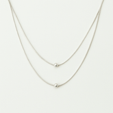925 Silver Double Layer Bead Necklace – Minimal Layered Elegance