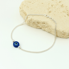 925 Silver Evil Eye Protection Bracelet – Minimal Charm - Zeno Jewels