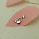 925 Silver Heart Lock Pendant with CZ Accents