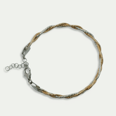 925 Silver Snake Chain Bracelet with Gold Plated Finish