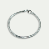 925 Silver Textured Snake-Style Bracelet – TRIPLE LAYER