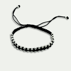 Nazariya Black Thread Bracelet with 925 Silver Beads – (Pack of 2)