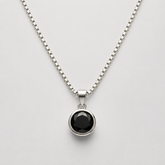 Men's Noir Crystal Pendant in 925 Sterling Silver