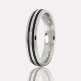 Black-Striped 925 Sterling Silver Ring
