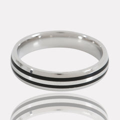 Black-Striped 925 Sterling Silver Ring