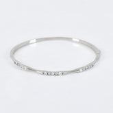 Linear Stone Bangle in 925 Sterling Silver