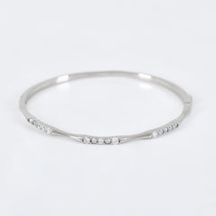 Linear Stone Bangle in 925 Sterling Silver