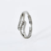 Amity Heart Adjustable Ring in 925 Sterling Silver