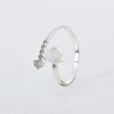 Opal Adjustable Ring in 925 Sterling Silver