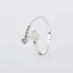 Opal Adjustable Ring in 925 Sterling Silver