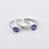 Purple Celestial Opal Toe Rings in 925 Sterling Silver