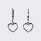 Heart Drop Earrings in 925 Sterling Silver