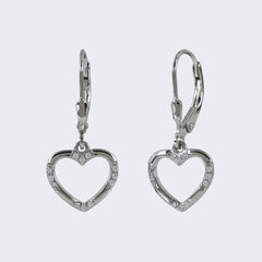 Heart Drop Earrings in 925 Sterling Silver - Zeno Jewels