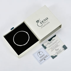 Linear Stone Bangle in 925 Sterling Silver
