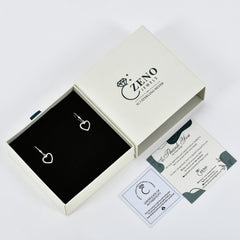 Heart Drop Earrings in 925 Sterling Silver