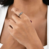 Amity Heart Adjustable Ring in 925 Sterling Silver - Zeno Jewels