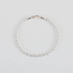 925 Sterling Silver Men’s Twisted Rope Bracelet