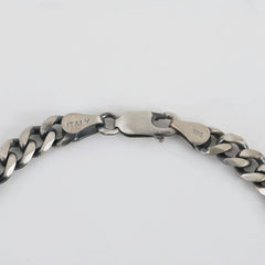 925 Sterling Silver Men’s Oxidised Italian Link Bracelet