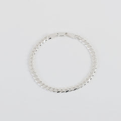 925 Sterling Silver Men’s Curve Cut Bracelet