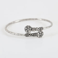 Rhodium Flower Silver Bracelet in 925 Sterling