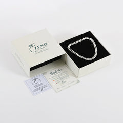 925 Sterling Silver Men’s Curve Cut Bracelet