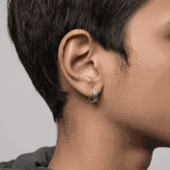 Men's Dome Hoops in 925 Sterling Silver - Zeno Jewels