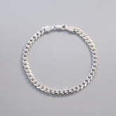 925 Sterling Silver Men’s Curve Cut Bracelet