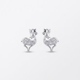 Crystal Deer Studs in 925 Sterling Silver - Zeno Jewels