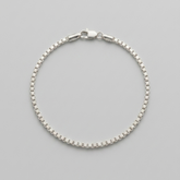 Men's Box Chain Bracelet in 925 Sterling Silver