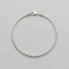 Men's Box Chain Bracelet in 925 Sterling Silver