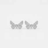 Crystal Butterfly Studs in 925 Sterling Silver - Zeno Jewels
