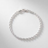 925 Sterling Silver Men’s Twisted Rope Bracelet