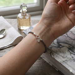 Oxidised Caviar Bracelet in 925 Silver