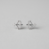 Crystal Bow Studs in 925 Sterling Silver - Zeno Jewels