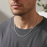 925 Sterling Silver Men’s Twisted Rope Chain – 20 Inch - Zeno Jewels
