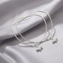 925 Sterling Silver Anklet with Ghungroo