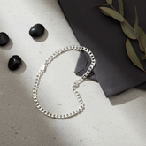 925 Sterling Silver Men’s Curve Cut Bracelet