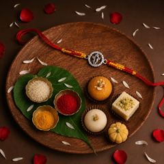 Classic Plain Rakhi in 925 Sterling Silver-Ganesha