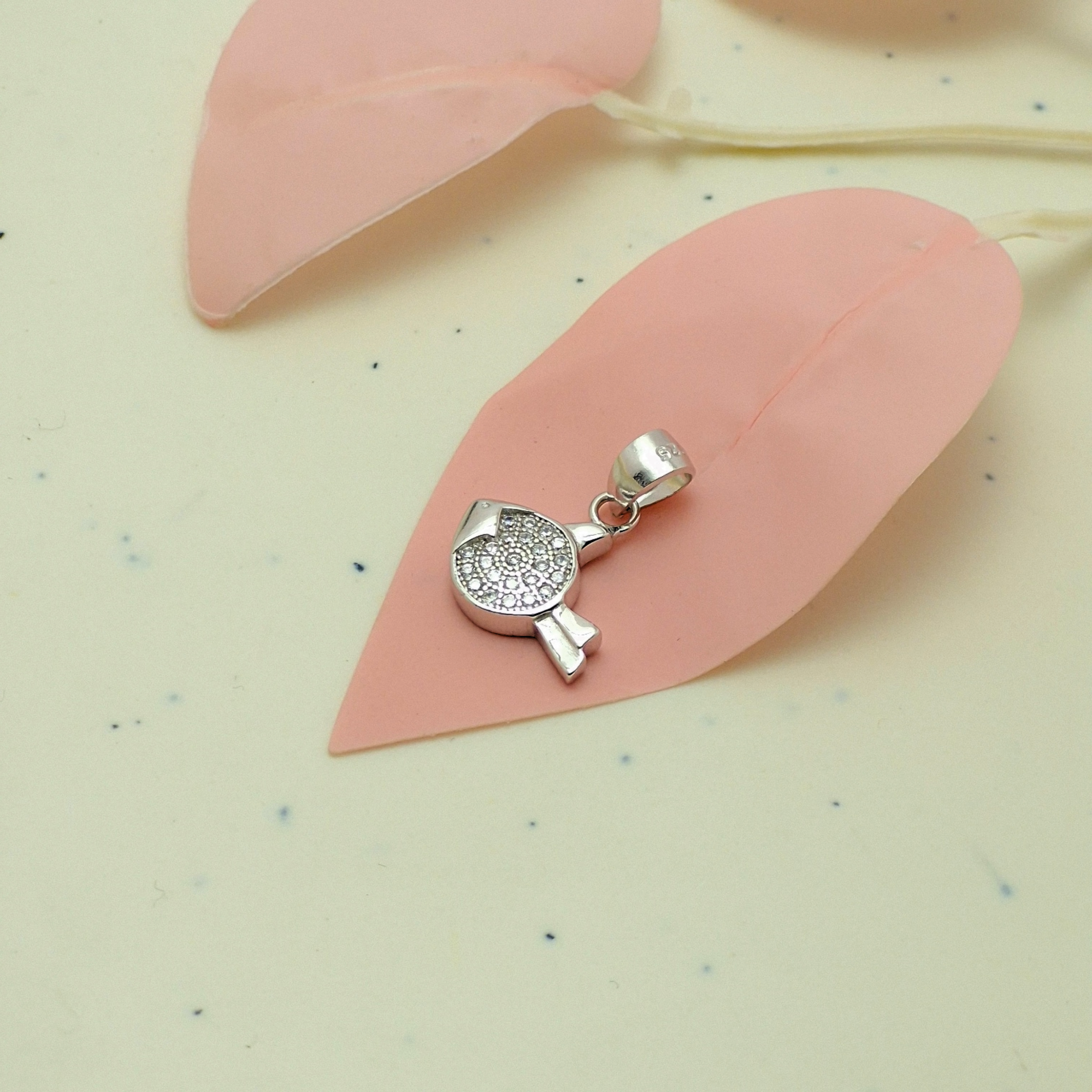 925 Silver CZ Fish Pendant Charm