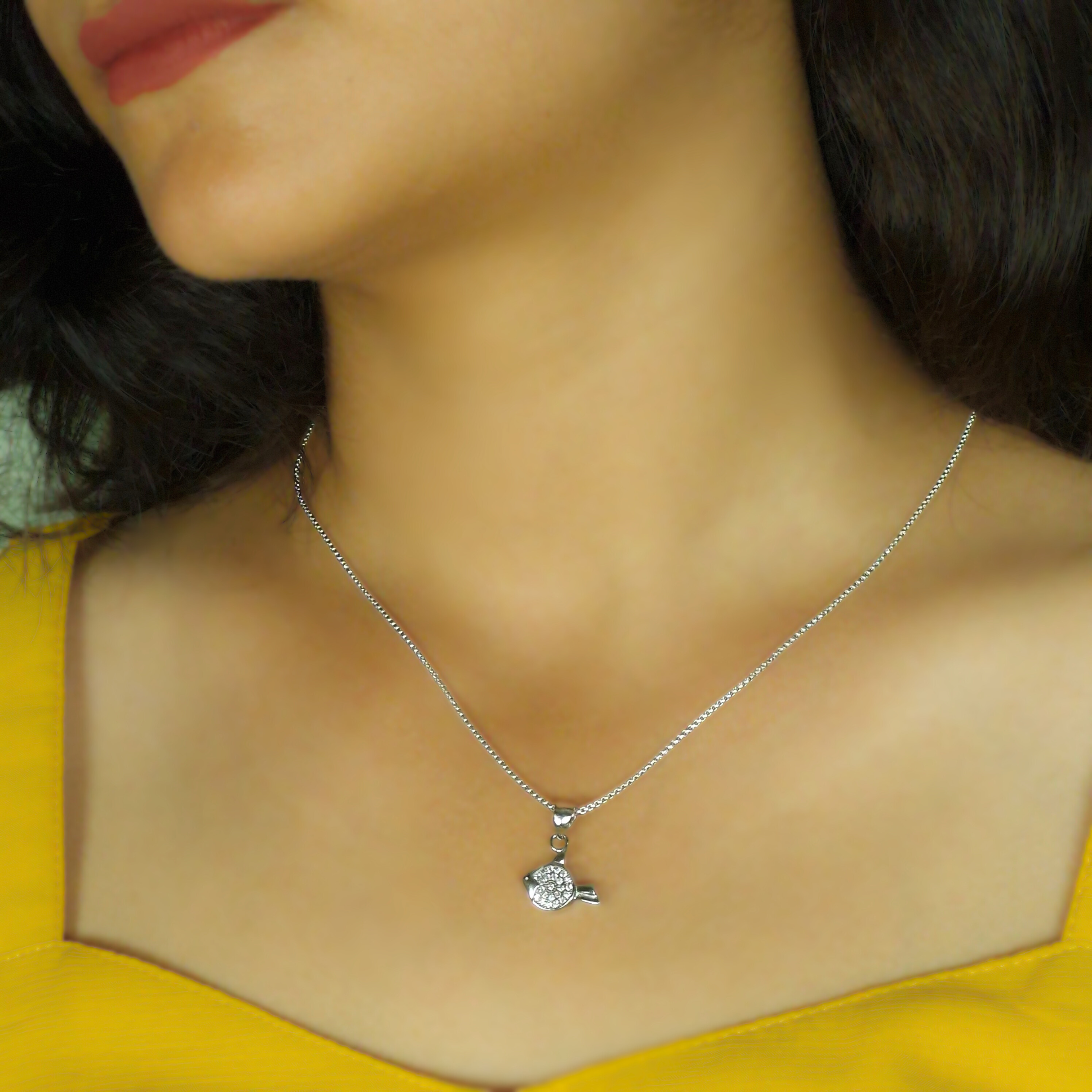 925 Silver CZ Fish Pendant Charm